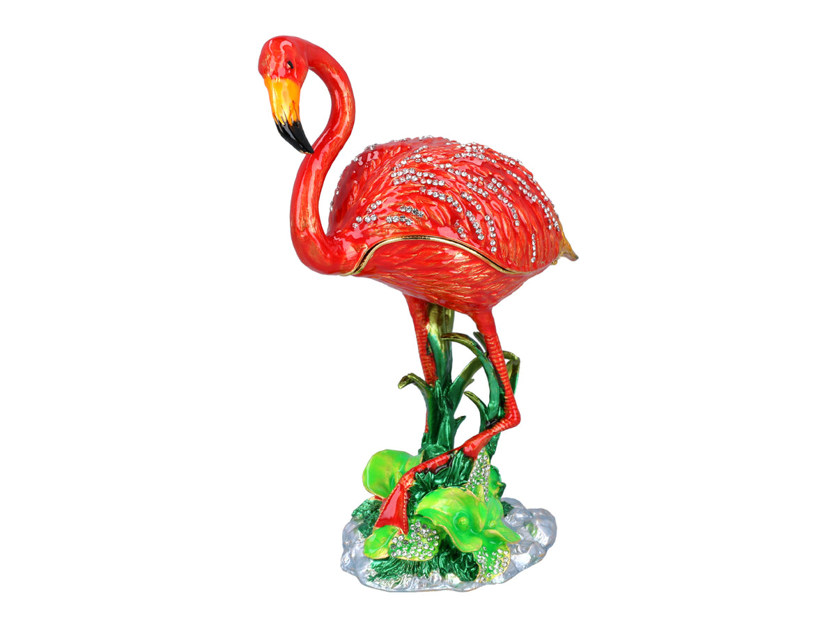 Flamingo-metallirasia, personoitavissa kaiverruksella, koristeellinen ja ihanteellinen lahja, korkeus 22 cm