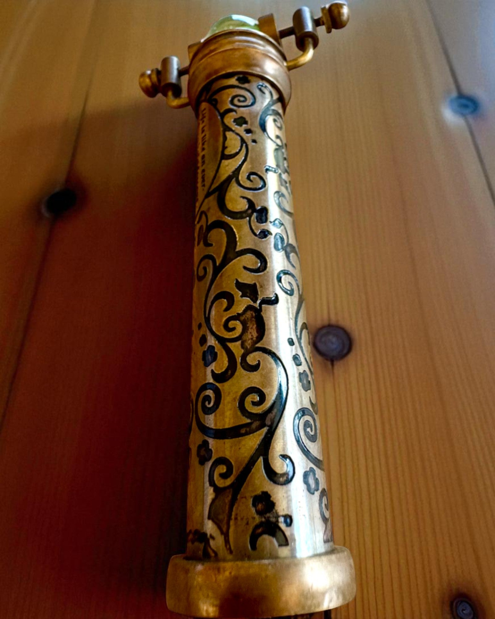 Kaleidoskooppi Vintage „Emerald Dreams”, 15 cm – käsintehty, mahdollisuus personointiin kaiverruksella lahjaksi