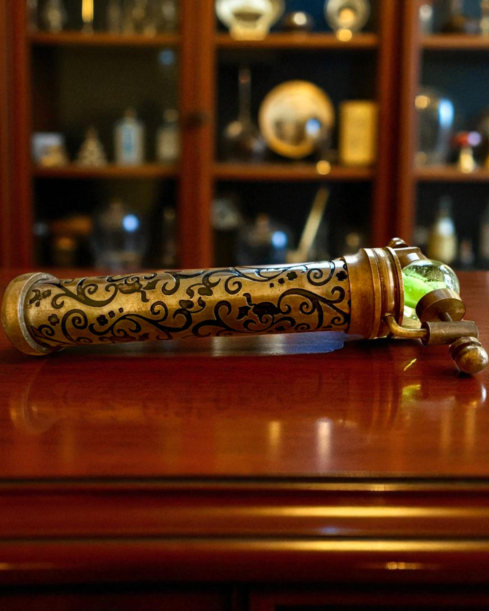 Kaleidoskooppi Vintage „Emerald Dreams”, 15 cm – käsintehty, mahdollisuus personointiin kaiverruksella lahjaksi