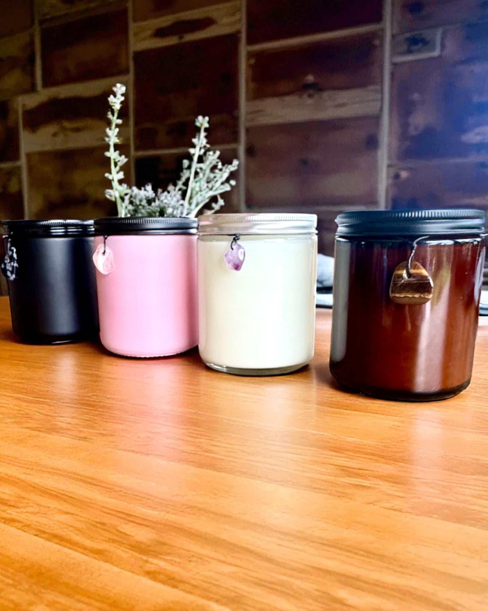 Intentionaalinen soijakynttilä Ruusukvartsi – rakkaus, harmonia ja sydämen rauha, 250 ml, mahdollisuus personointiin lahjaksi