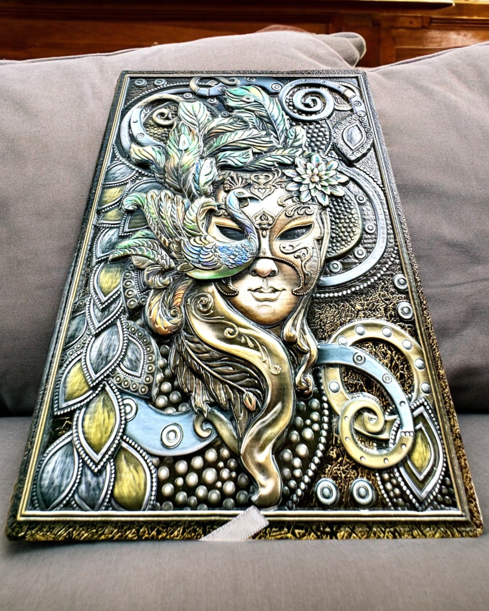 Taiteellinen muistikirja, naamiointimuistikirja - A5, personointi kaiverruksella lahjaksi