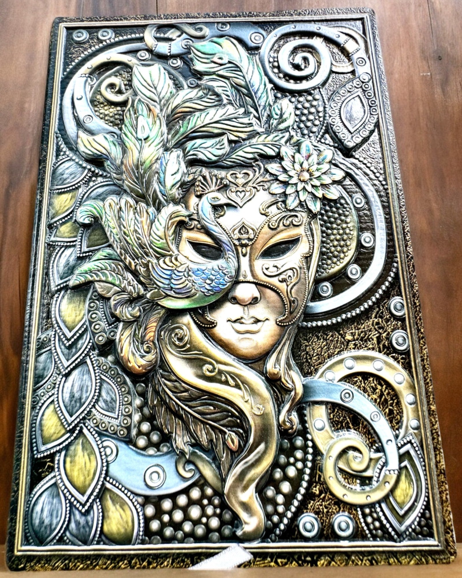 Taiteellinen muistikirja, naamiointimuistikirja - A5, personointi kaiverruksella lahjaksi