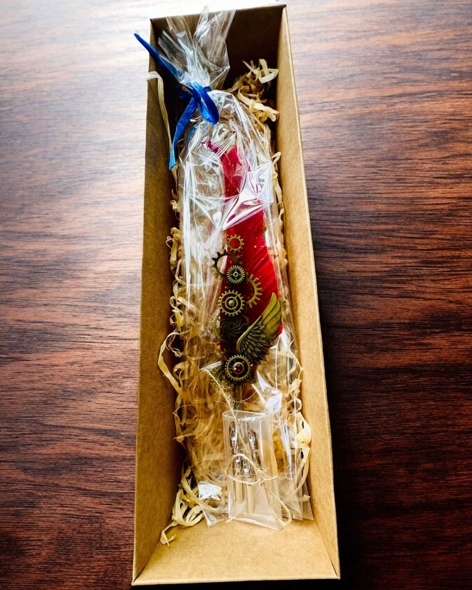 Kalligrafiakynä "Steampunk-tyylinen Eleganssi" Kalkkunan Sulalla - Käsintehty, 5 vaihtoehtoa valittavana, personointi kaiverruksella lahjaksi