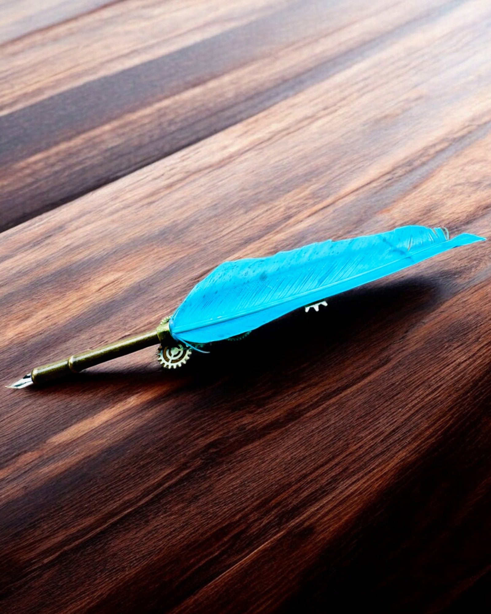 Kalligrafiakynä "Steampunk-tyylinen Eleganssi" Kalkkunan Sulalla - Käsintehty, 5 vaihtoehtoa valittavana, personointi kaiverruksella lahjaksi