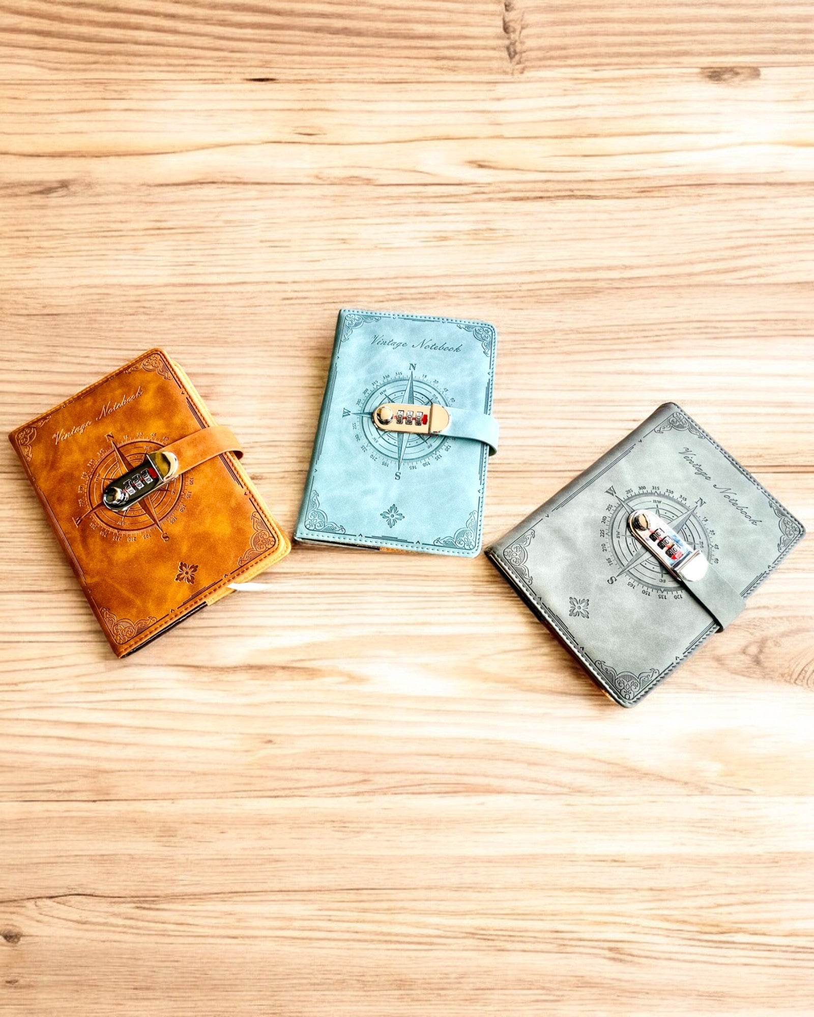 Salainen A5 Vintage -muistikirja koodilukolla - Valitse Tyylisi, personointi kaiverruksella lahjaksi