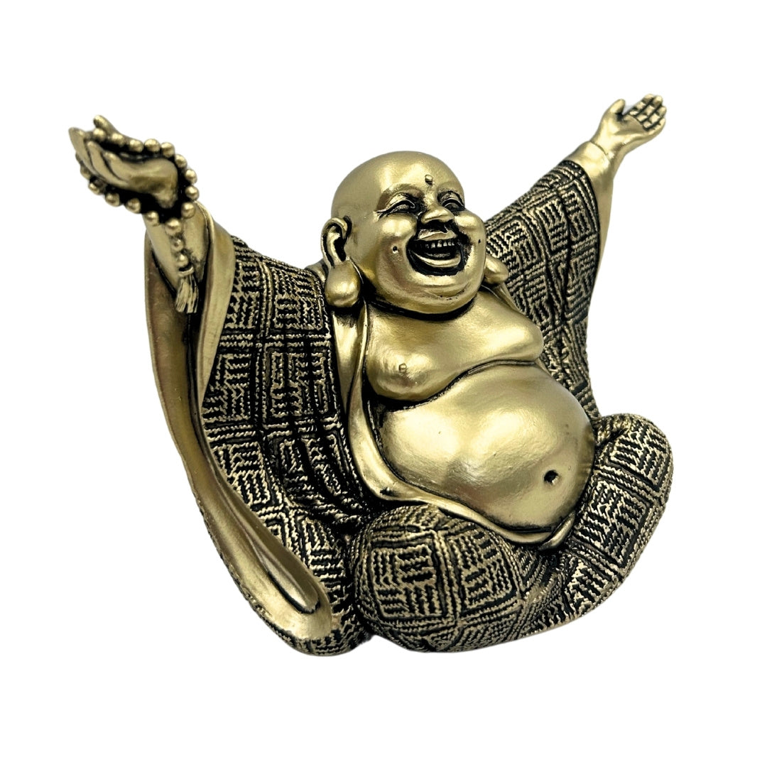 Figurka Buddy – Radosny Budda – Złota Dekoracja - 4406FJH