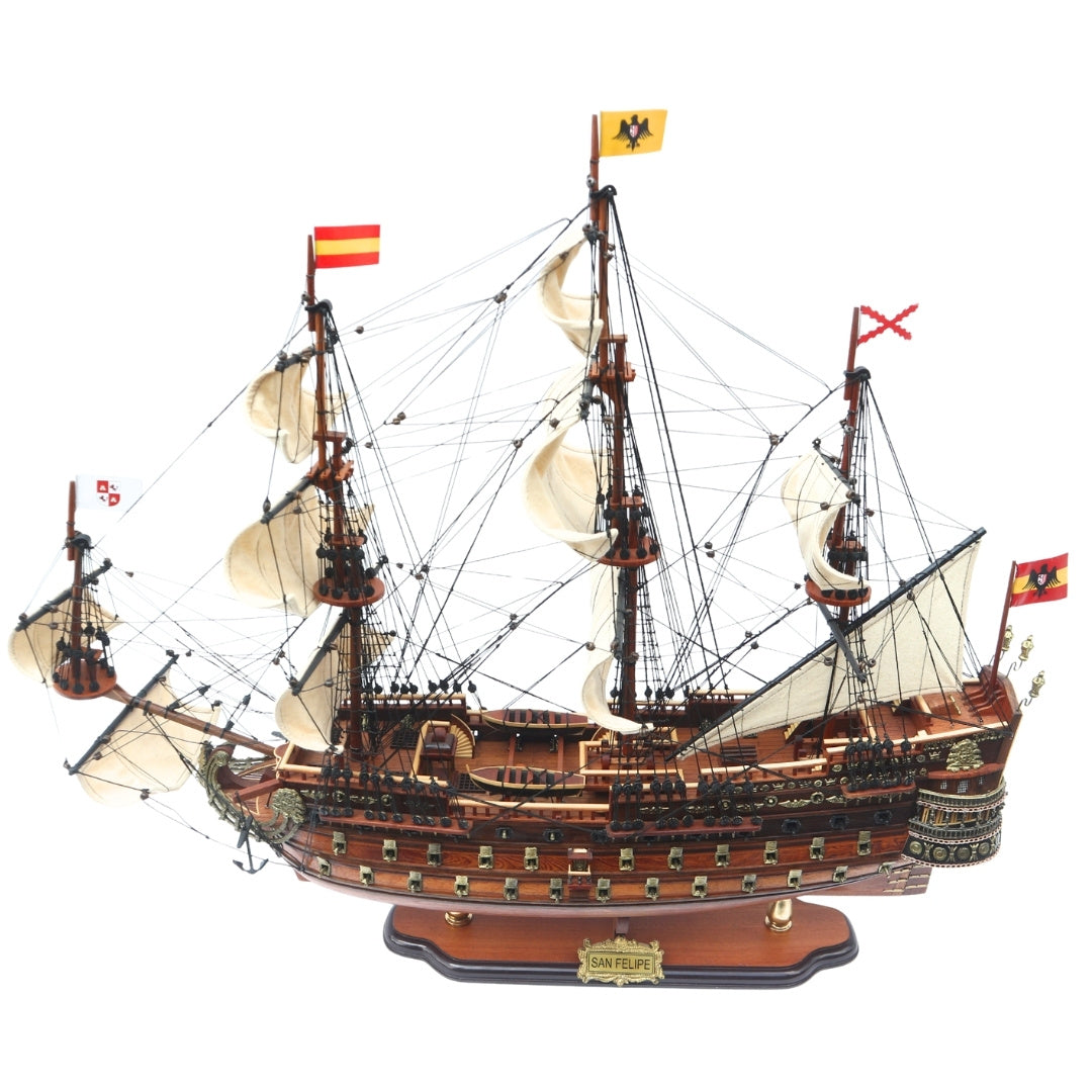 San Felipe -purjelaivamalli, 80 cm, kaiverruksella personoitavissa