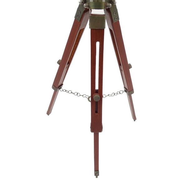 Elegantti kolonialistinen maapallo puisella kolmijalalla NC2140, säädettävä korkeus jopa 78 cm, laminoitu kartta valkoisen ja ruskean sävyissä, täydellinen lahja personoitavalla kaiverruksella
