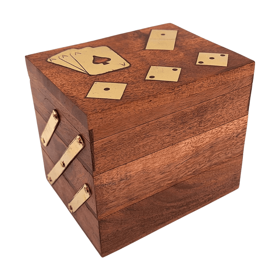 Elegancki Zestaw Gier 3w1 - Karty Kości Domino - DNU-101