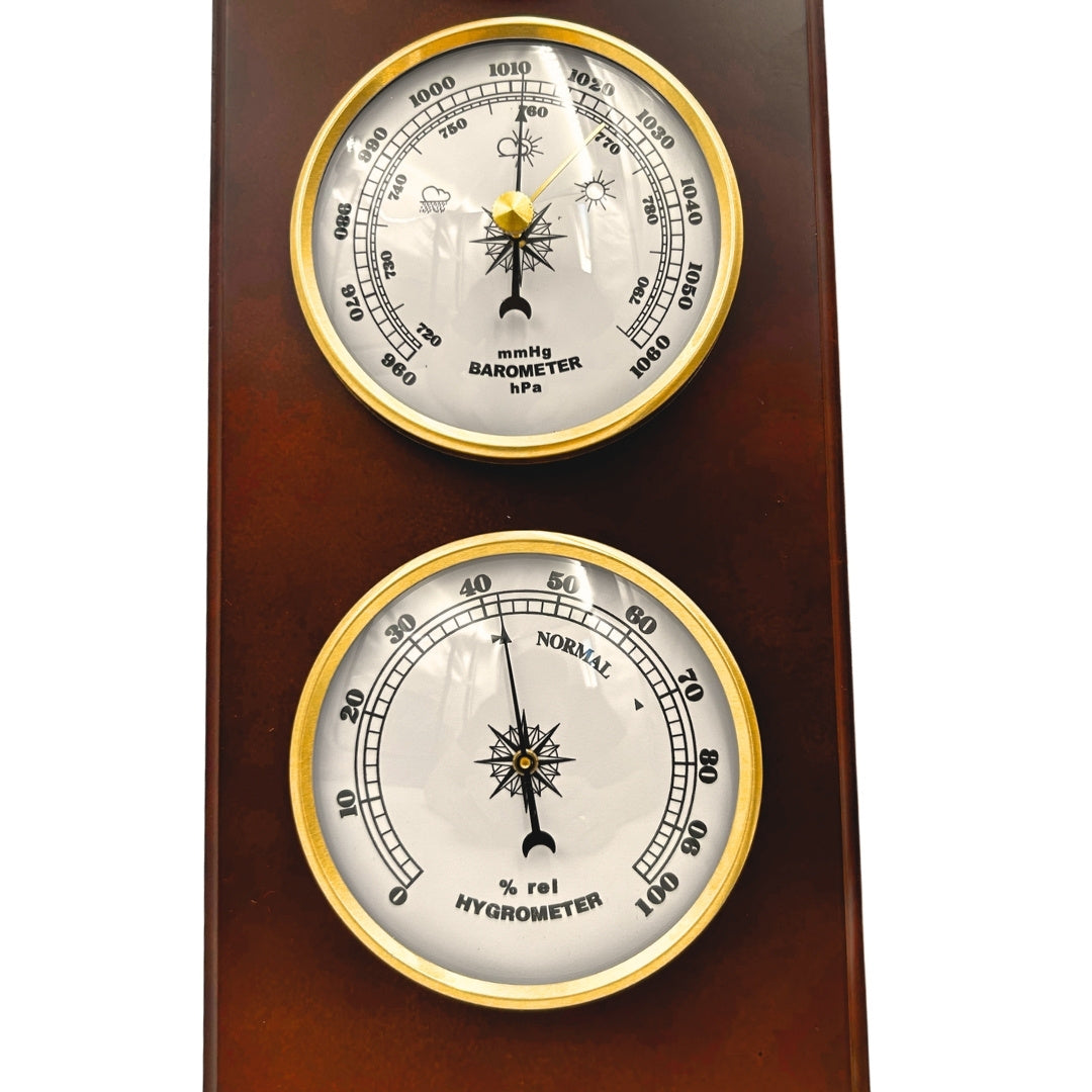 Elegancka Stacja Pogody – Barometr Termometr Higrometr 36cm Retro - YG336