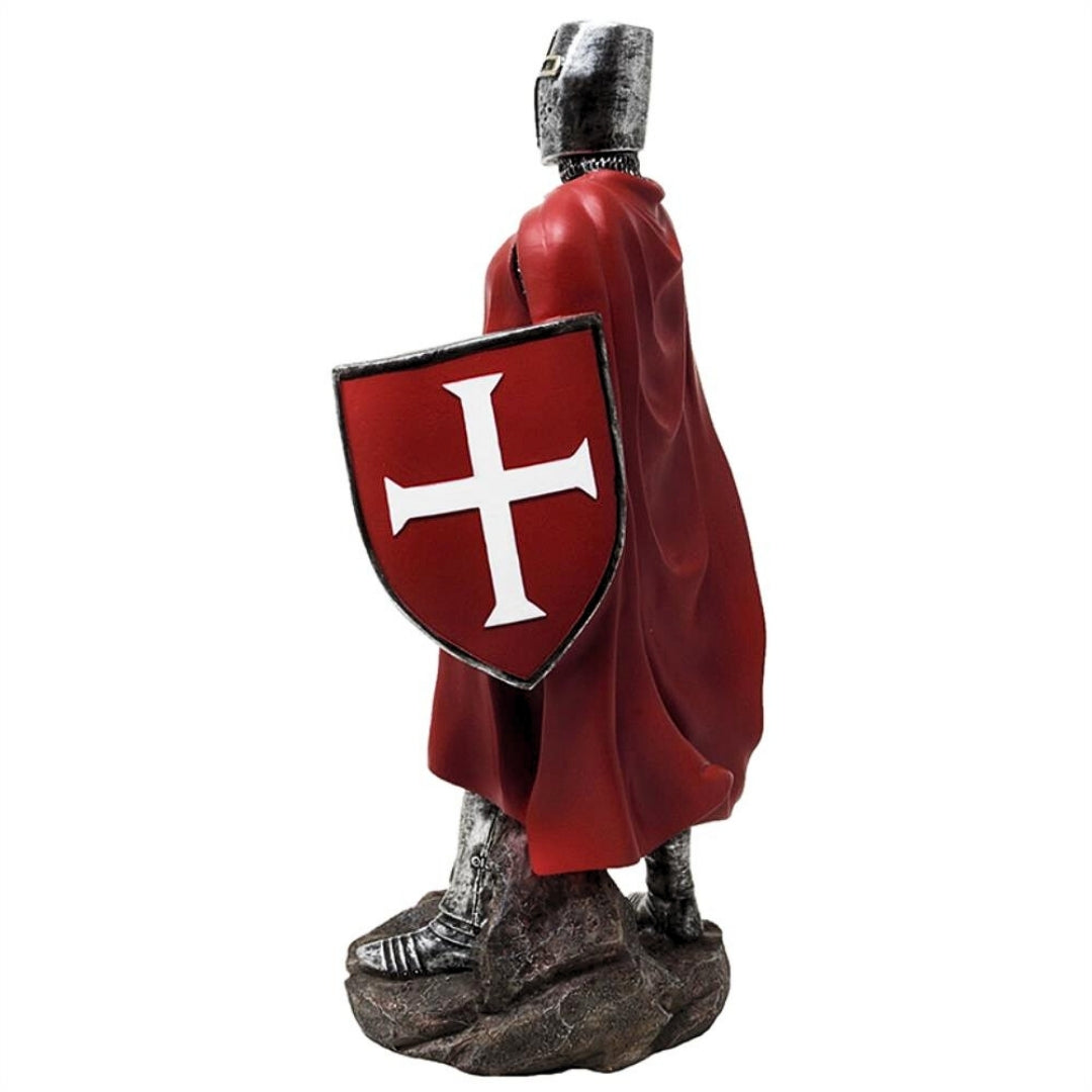 30 cm polyresiininen ristiretkiritarifiguuri, saatavana kaiverruspersonoinnilla