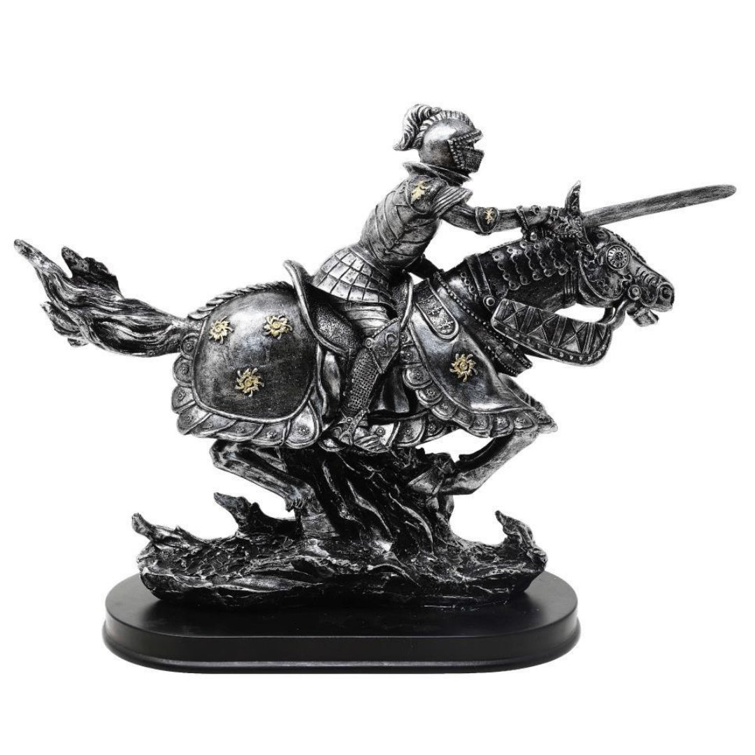 Figurka Rycerz na Koniu 31cm – polyresin ręcznie malowana – MC-23152