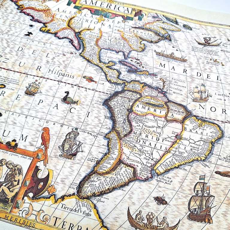 Mapa Ameryki 1628r. - J. Hondius Reprint - M1628