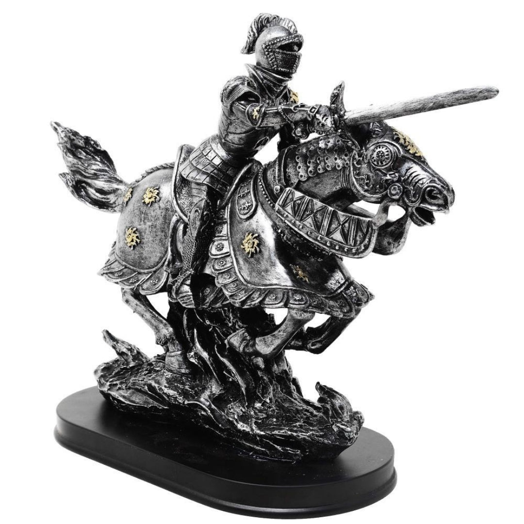 Figurka Rycerz na Koniu 31cm – polyresin ręcznie malowana – MC-23152