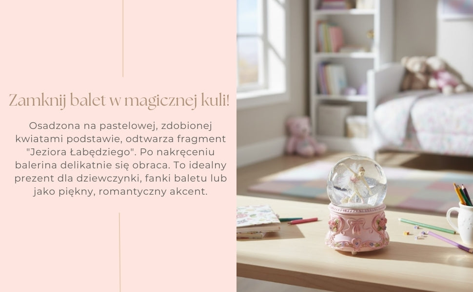 Pozytywka Tańcząca Baletnica w Szklanej Kuli 15cm – MG-963