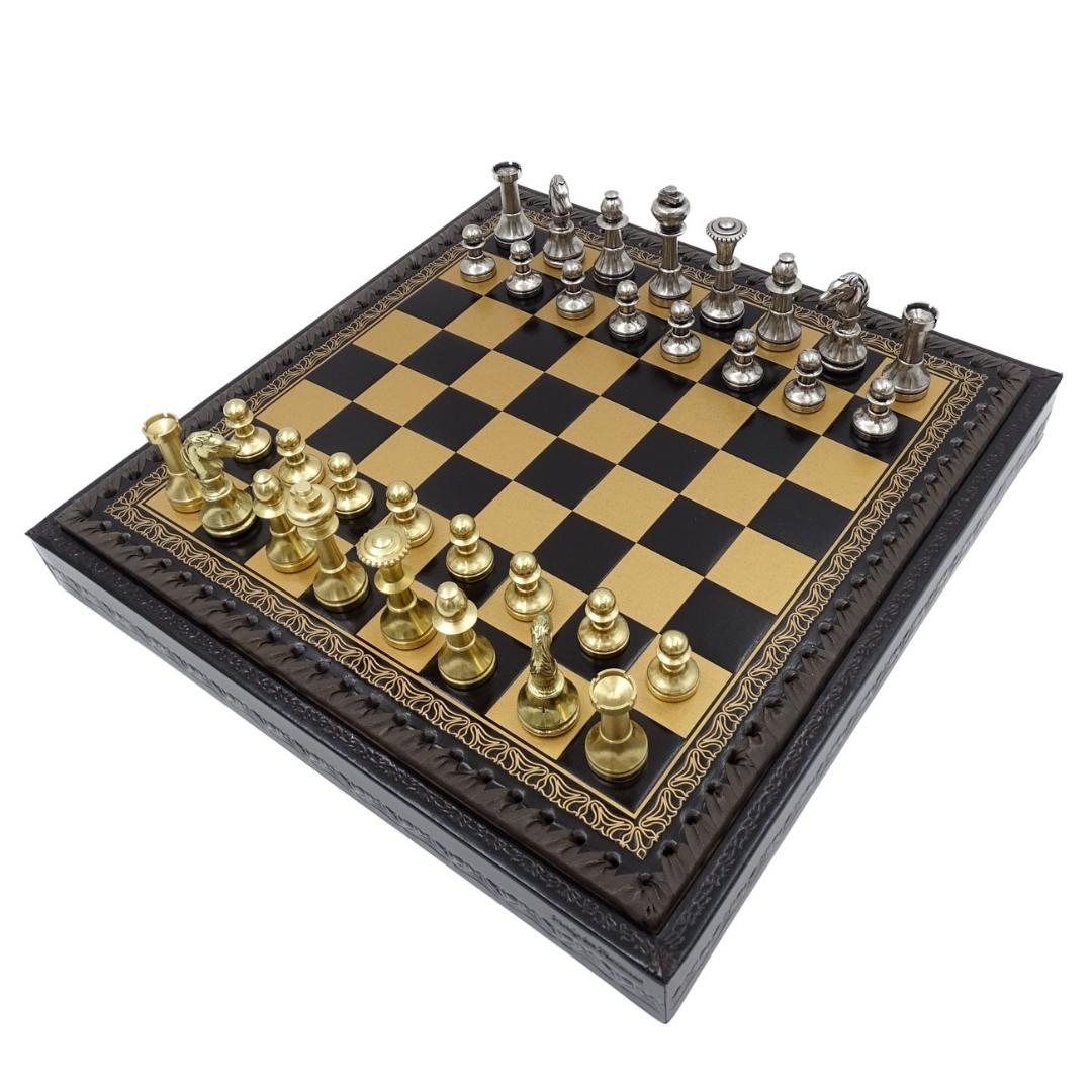 Ekskluzywne Mosiężne Szachy Italfama 28x28 cm – N001