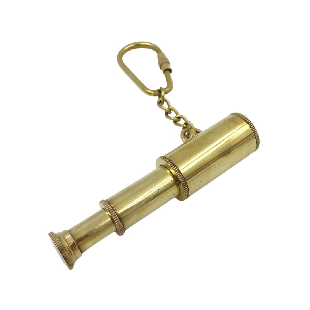 Mosiężny Brelok Luneta w Eleganckim Pudełku – Retro Marynistyczny Prezent – KEY-0016A
