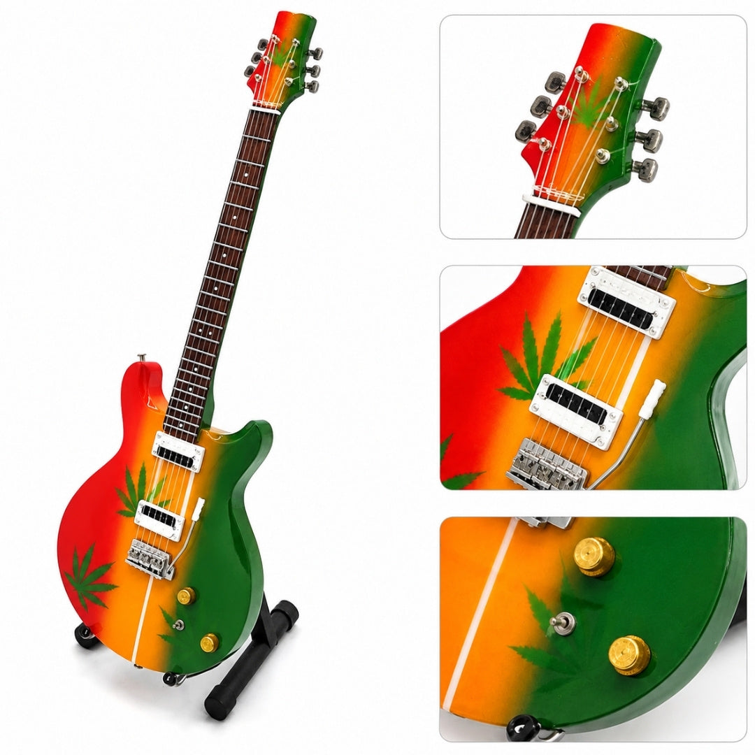 Mini gitara w stylu Bob Marley Tribute Ganja MGT-0468