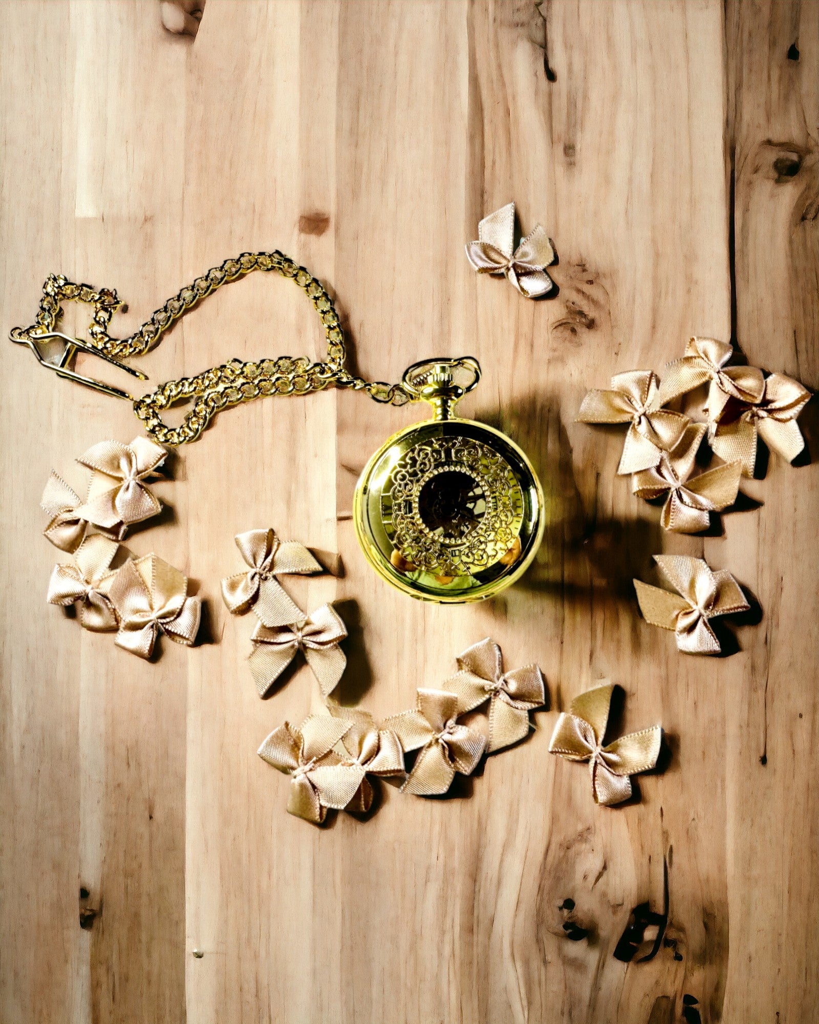 Retro Käsinveistetty Taskukello Käsin Vedettävällä Mekanismilla, Kultainen Väri Roomalaisella Asteikolla ja Hehkuvalla Kellotaululla, Vintage-tyyli