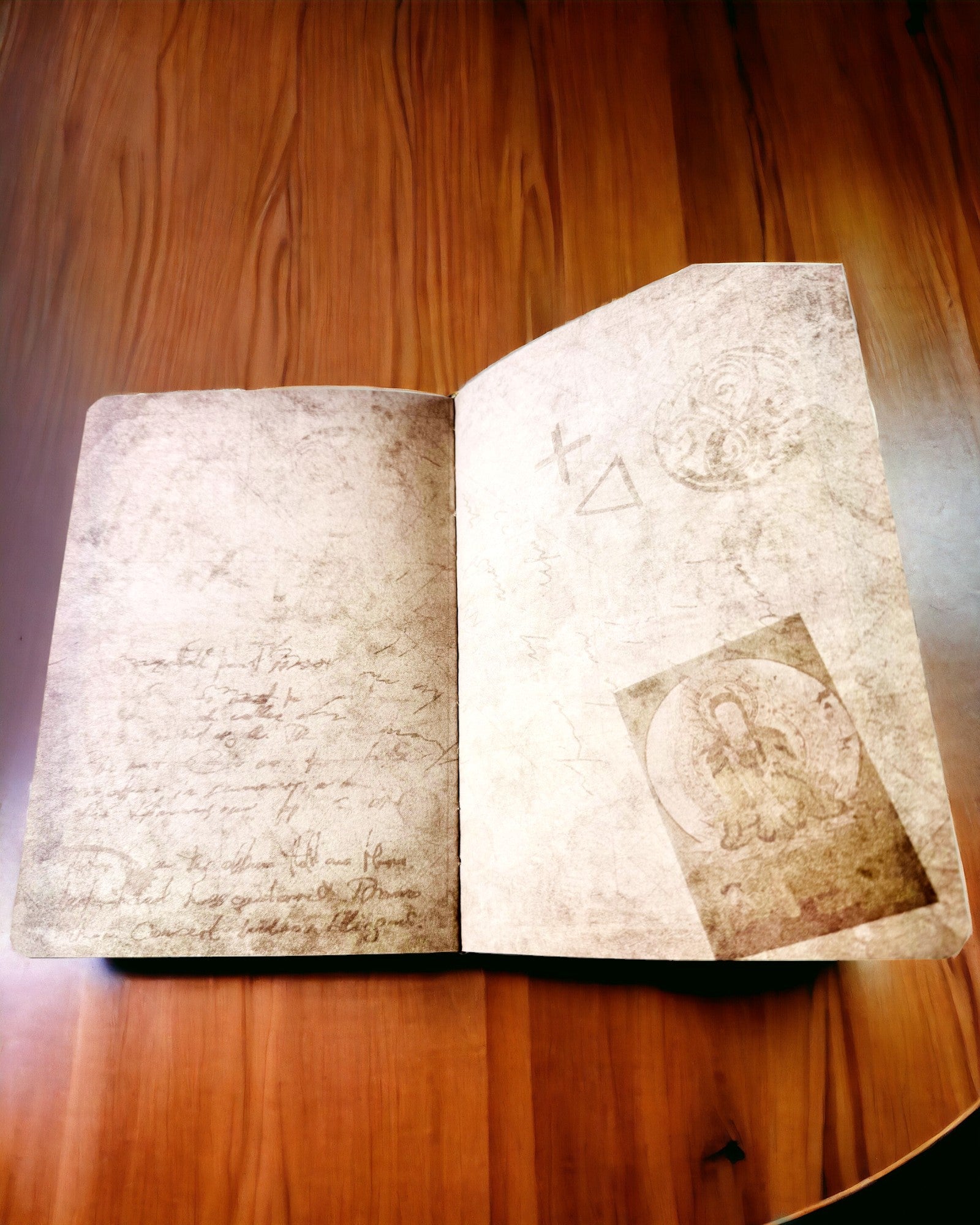 Vintage ruskea muistikirja koristeellisella retrotyylisellä kannella – Tutkijan muistikirja – Ruskea, Vintage