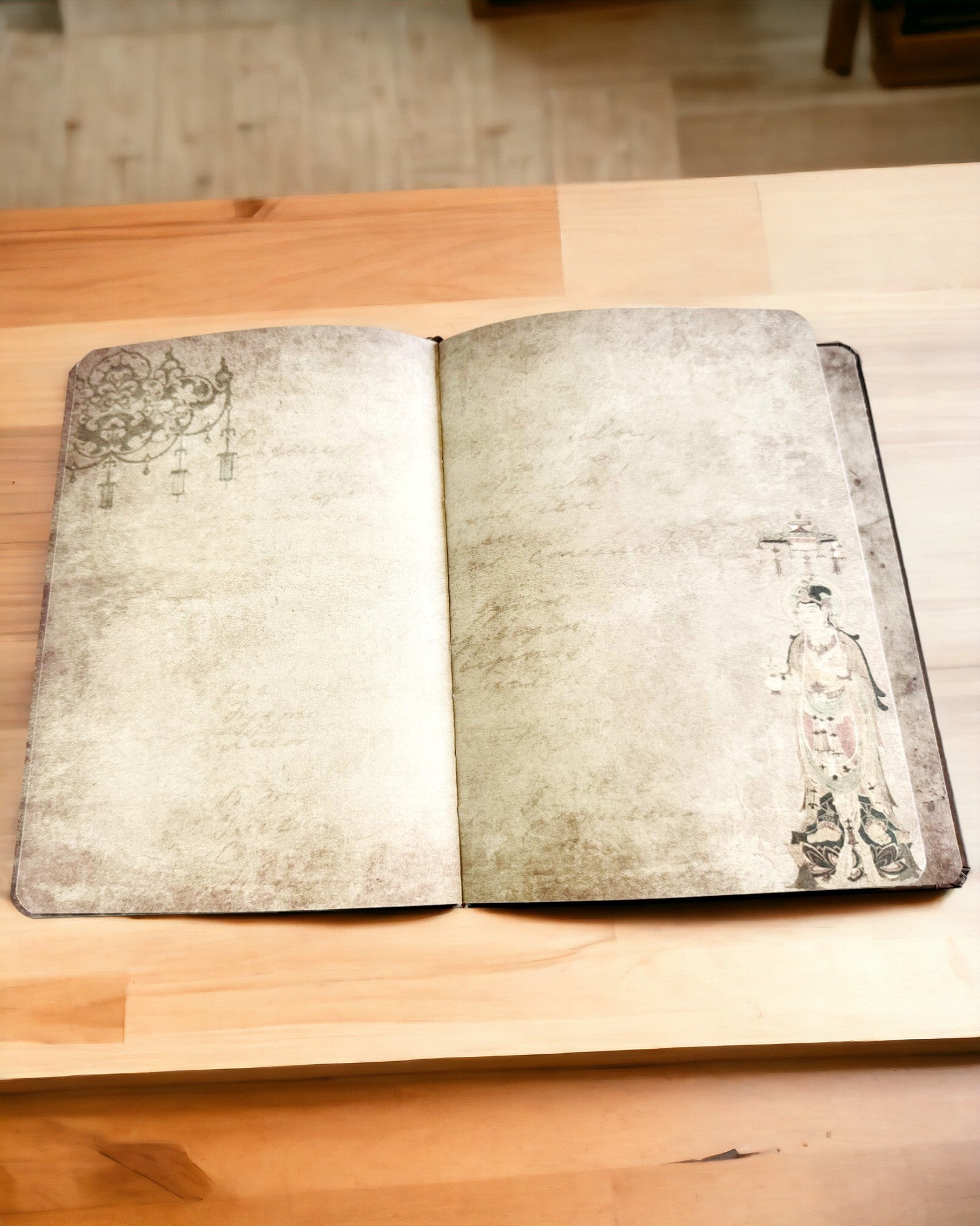 Vintage ruskea muistikirja koristeellisella retrotyylisellä kannella – Tutkijan muistikirja – Ruskea, Vintage