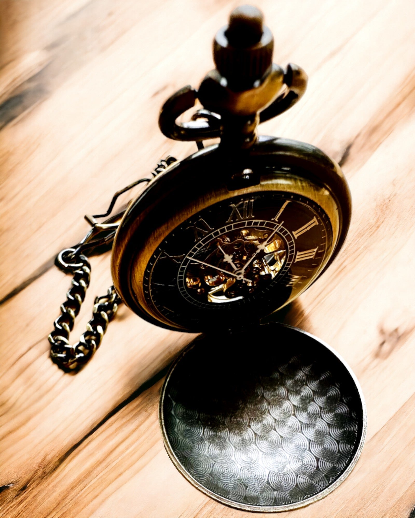 Klassinen taskukello "Vintage Elegance", kultainen väri, mahdollisuus personointiin kaiverruksella