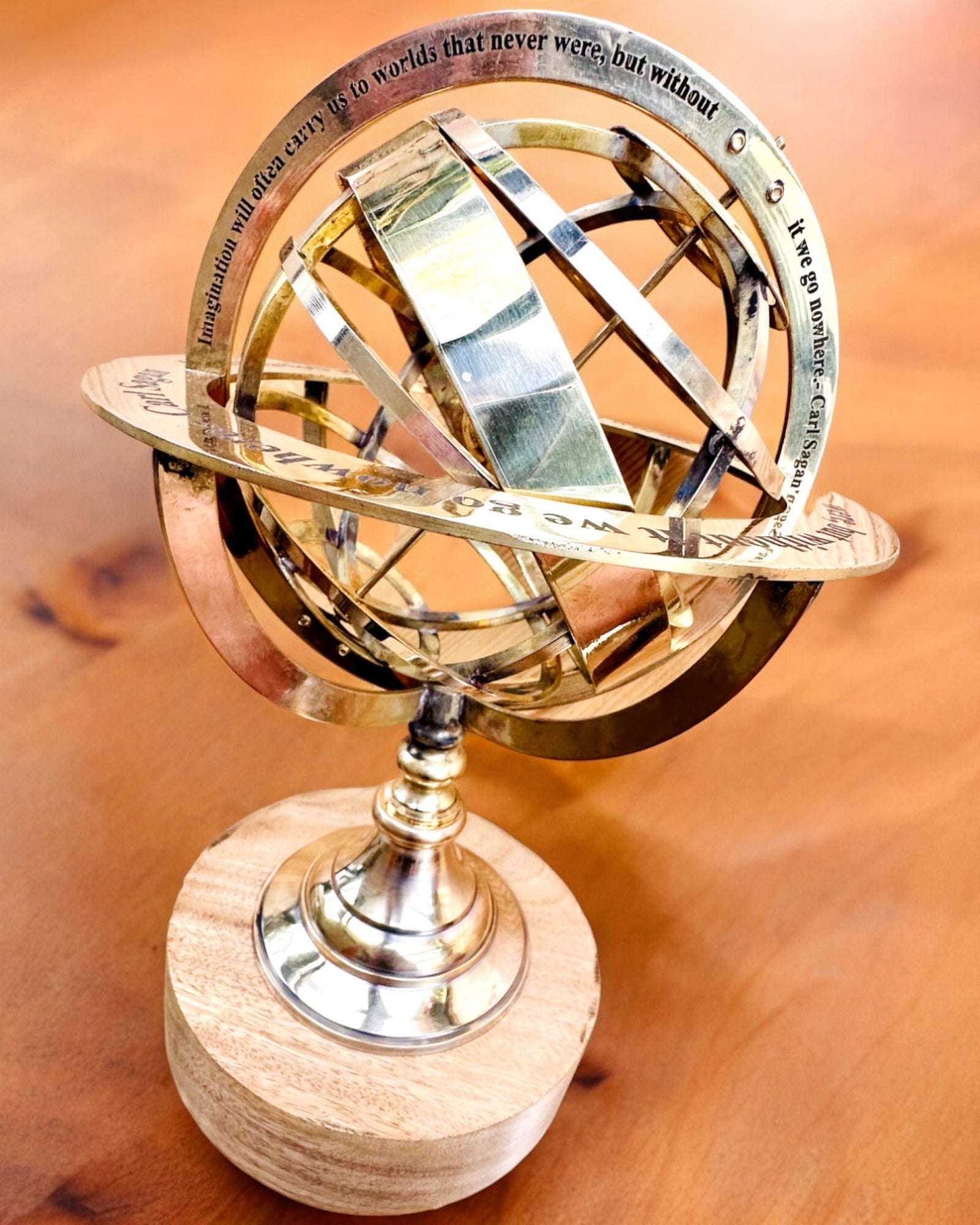 Astrolabium Artis - Käsintehty kaiverrusmahdollisuudella, toimiston koriste, premium