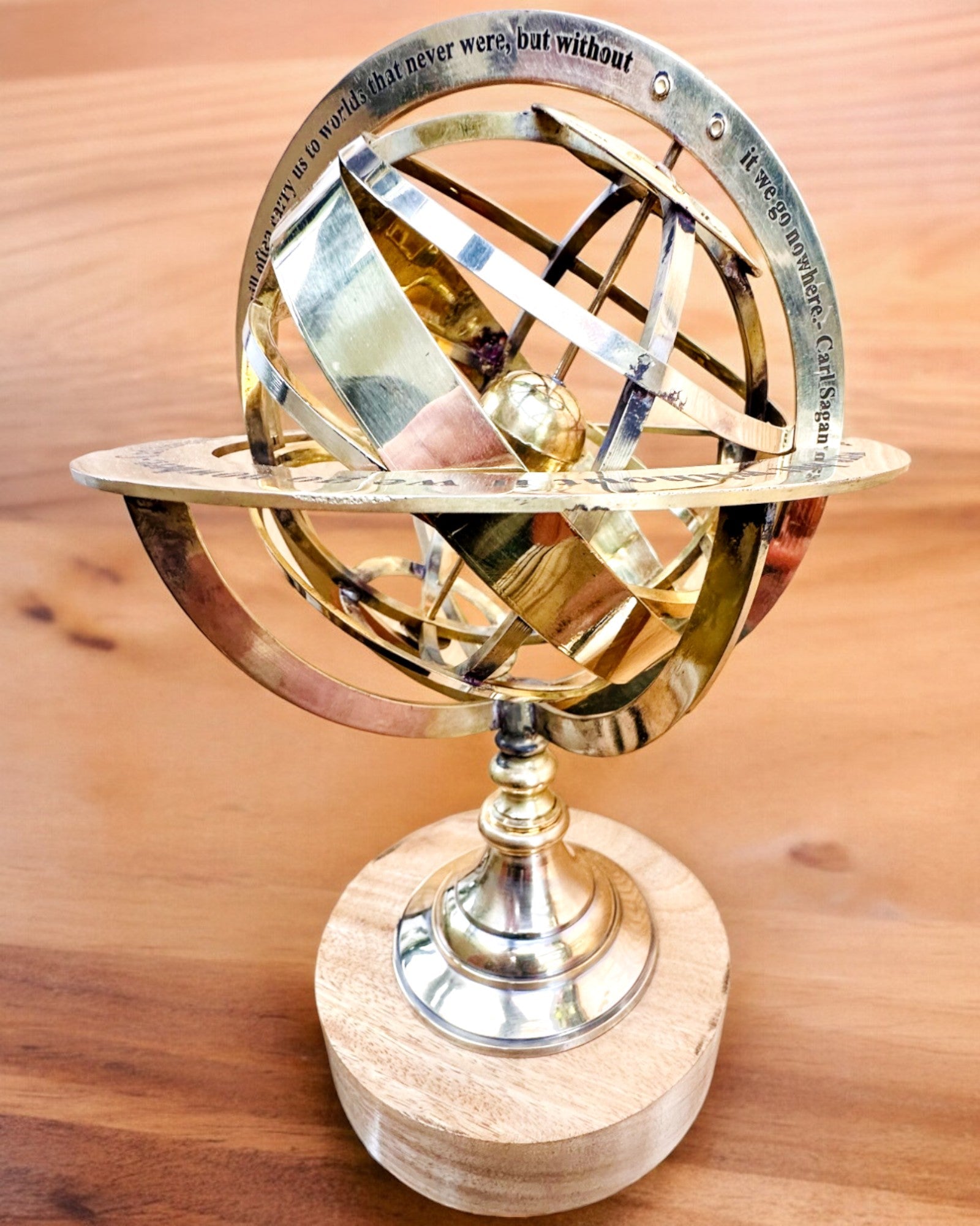 Astrolabium Artis - Käsintehty kaiverrusmahdollisuudella, toimiston koriste, premium