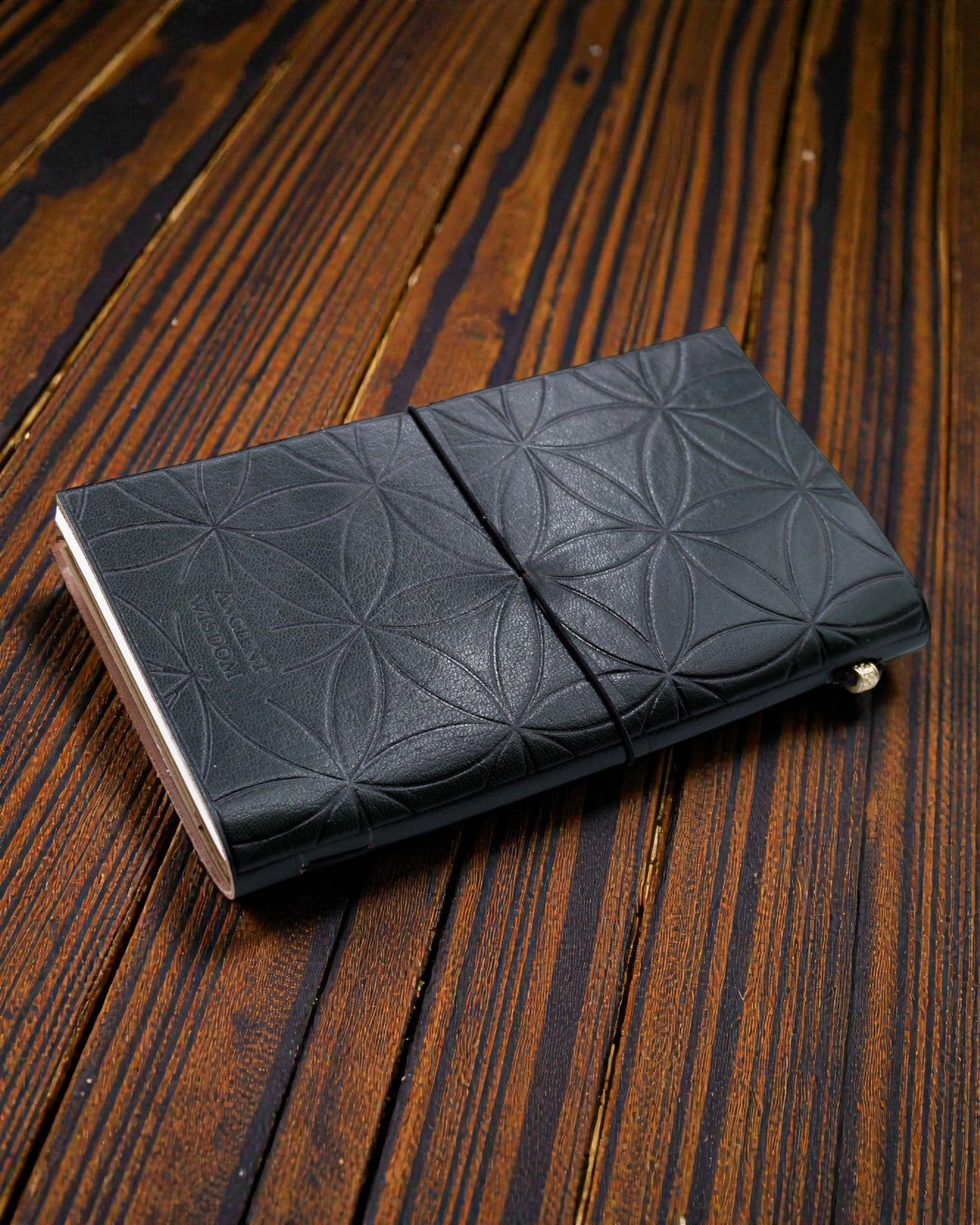 Käsin tehty nahkainen muistikirja Pyhä kukinta – Elämän kukka (80 sivua)