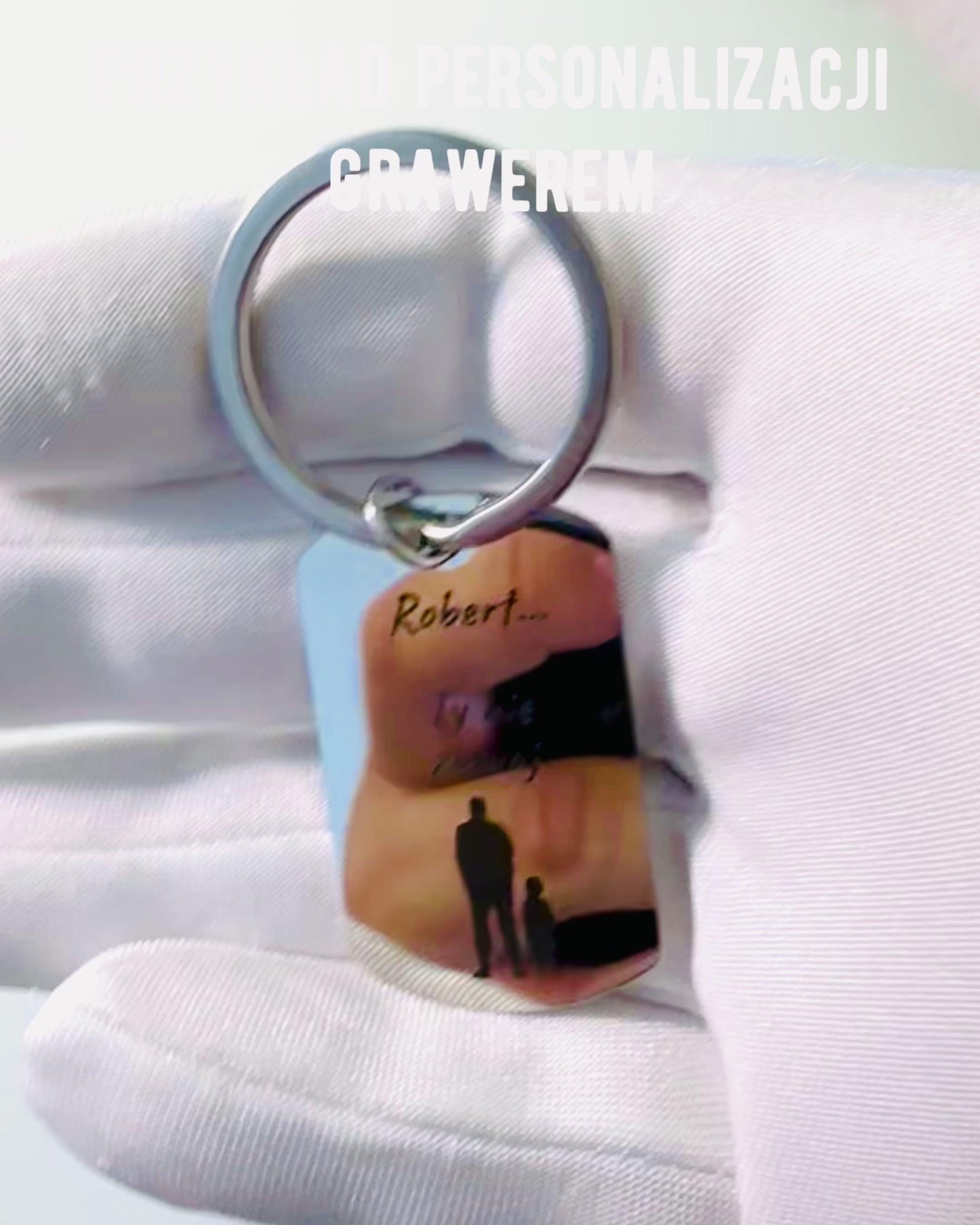 Ruostumattomasta teräksestä valmistettu sotilas-ID "Nieśmiertelnik" -avaimenperä – Personoitu kaiverrus