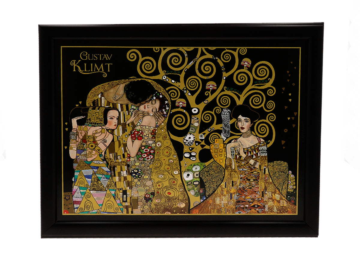 G. Klimti „Kollaažiga” sülearvutialus (CARMANI), isikupärastatava graveeringuga, ideaalne kingitus, mõõtmed 30.5x40.5cm, stiilne ja mugav sülearvuti kasutamiseks süles