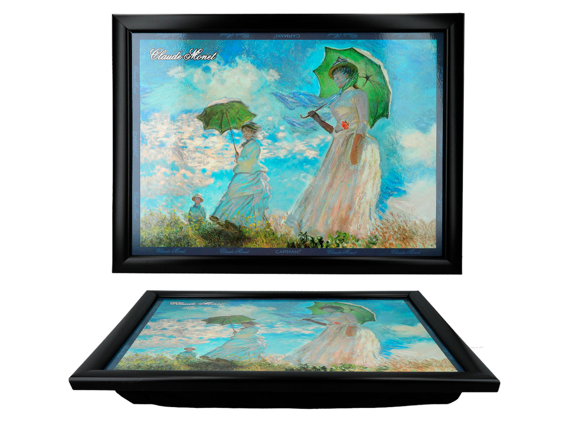 C. Monet’ „Naise vihmavarjuga” sülearvutialus, isikupärastatav ja graveeritav, elegantne ja kunstipärane, 30.5x40.5cm, ideaalne kingitus