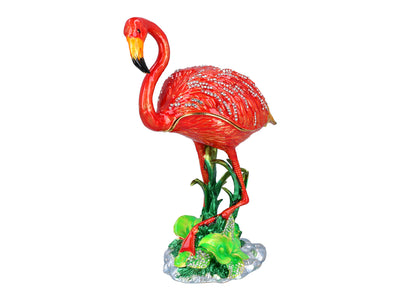 Flamingo-metallirasia, personoitavissa kaiverruksella, koristeellinen ja ihanteellinen lahja, korkeus 22 cm