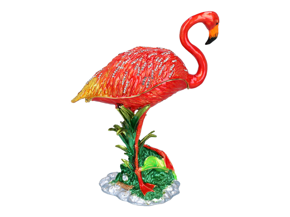 Flamingo-metallirasia, personoitavissa kaiverruksella, koristeellinen ja ihanteellinen lahja, korkeus 22 cm