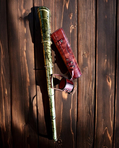 Luneta Królewska „Voyager 1818” – Ylellinen, Messinkinen, 83 cm, käsintehty, Aitoa Nahkaa oleva kotelo – Keräilyversio, personointi kaiverruksella lahjaksi