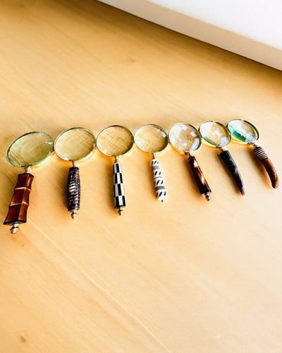 Suuri Retro-suurennuslasi, mahdollisuus personointiin lahjaksi kaiverruksella - valittavat vaihtoehdot