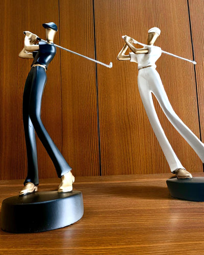 Golfarin figuuri "Swing Elegance", 24 cm korkea, koristeellinen kaiverrusmahdollisuudella lahjaksi