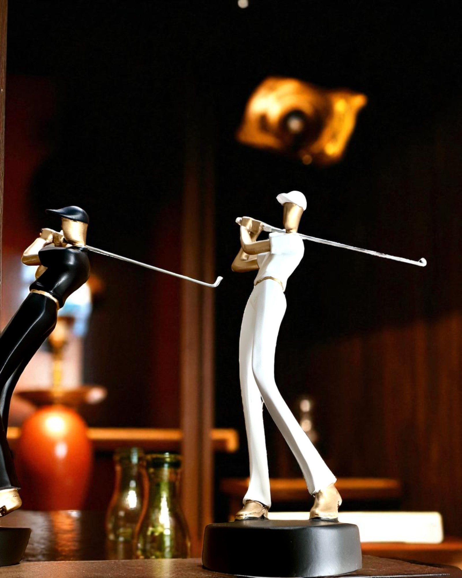 Golfarin figuuri "Swing Elegance", 24 cm korkea, koristeellinen kaiverrusmahdollisuudella lahjaksi