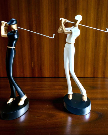 Golfarin figuuri "Swing Elegance", 24 cm korkea, koristeellinen kaiverrusmahdollisuudella lahjaksi