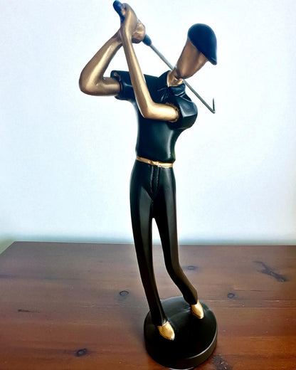 Golfarin figuuri "Swing Elegance", 24 cm korkea, koristeellinen kaiverrusmahdollisuudella lahjaksi