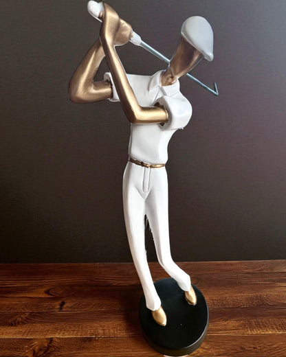Golfarin figuuri "Swing Elegance", 24 cm korkea, koristeellinen kaiverrusmahdollisuudella lahjaksi
