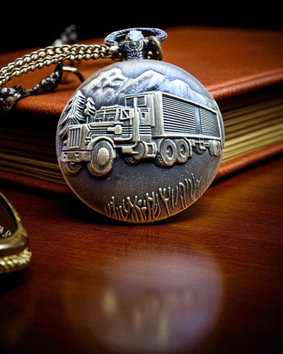 Taskukello „Road King” – kuorma-autoaiheinen, kaiverruksella, lahjaksi