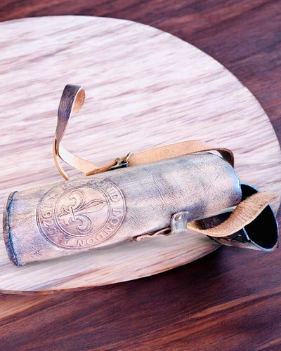 Premium Luneta "Voyager" kaiverretulla kaukoputkella ja luonnon nahkaisella kotelolla, mahdollisuus personoida kaiverruksella lahjaksi