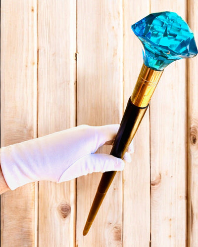 Kävelykeppi "Sininen Timantti" - Käsintehty puinen, kaiverrusmahdollisuus