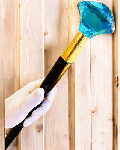 Kävelykeppi "Sininen Timantti" - Käsintehty puinen, kaiverrusmahdollisuus