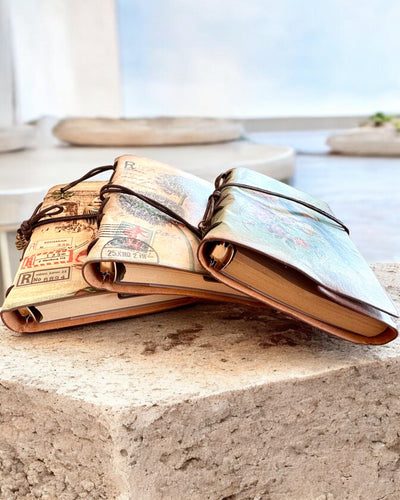 Vintage Memoire -muistikirja personoidulla kaiverruksella - 3 mallia valittavana, muistikirja lahjaksi