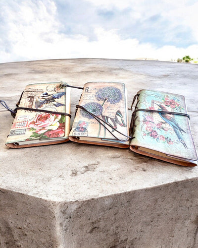 Vintage Memoire -muistikirja personoidulla kaiverruksella - 3 mallia valittavana, muistikirja lahjaksi