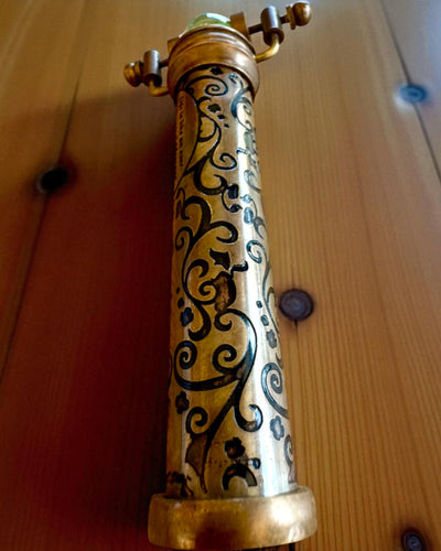 Kaleidoskooppi Vintage „Emerald Dreams”, 15 cm – käsintehty, mahdollisuus personointiin kaiverruksella lahjaksi