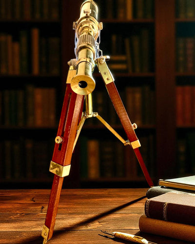 Taivaallinen linssi puisella jalustalla 41 cm, mahdollisuus personointiin kaiverruksella lahjaksi