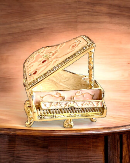 Tyylikäs korurasia "Mini Fortepiano - klassiset ruusut" - kaiverrusmahdollisuudella lahjaksi